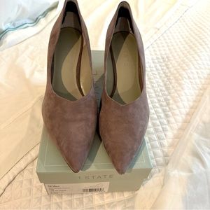 1. State Gray suede Block Hill Pumps-  2 1/2” heel. SZ 9.5 women’s